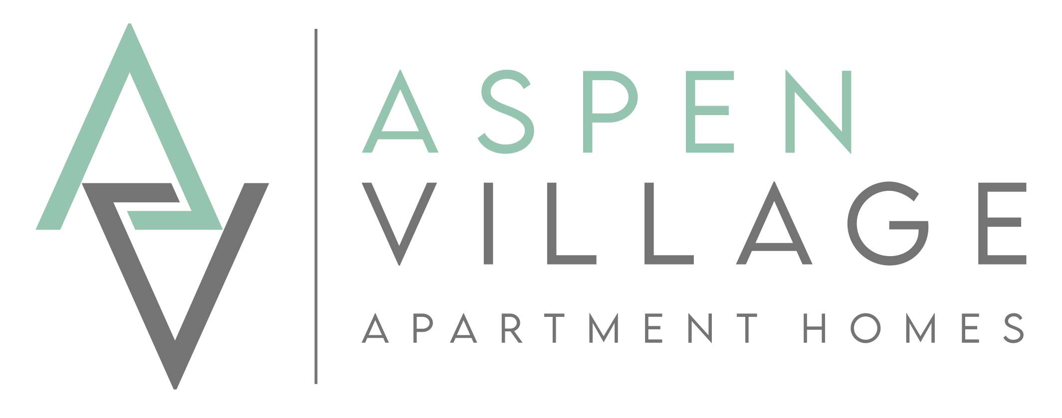 a green background with the words aspen village apartment homes on it